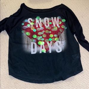 Long sleeve black graphic tshirt